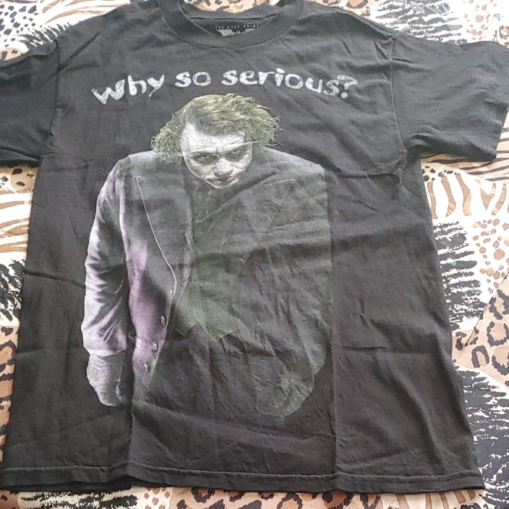 The Dark Knight Black Graphic Joker T-Shirt Sz Med